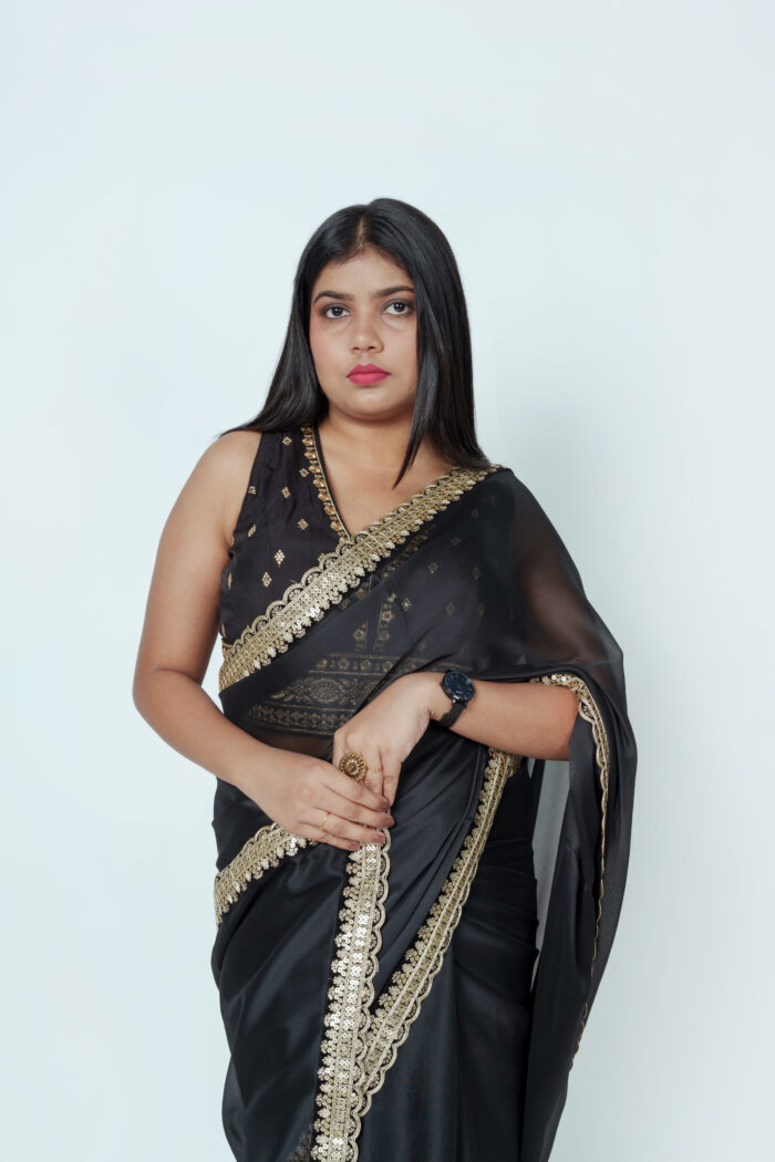Black Silk Organza Saree