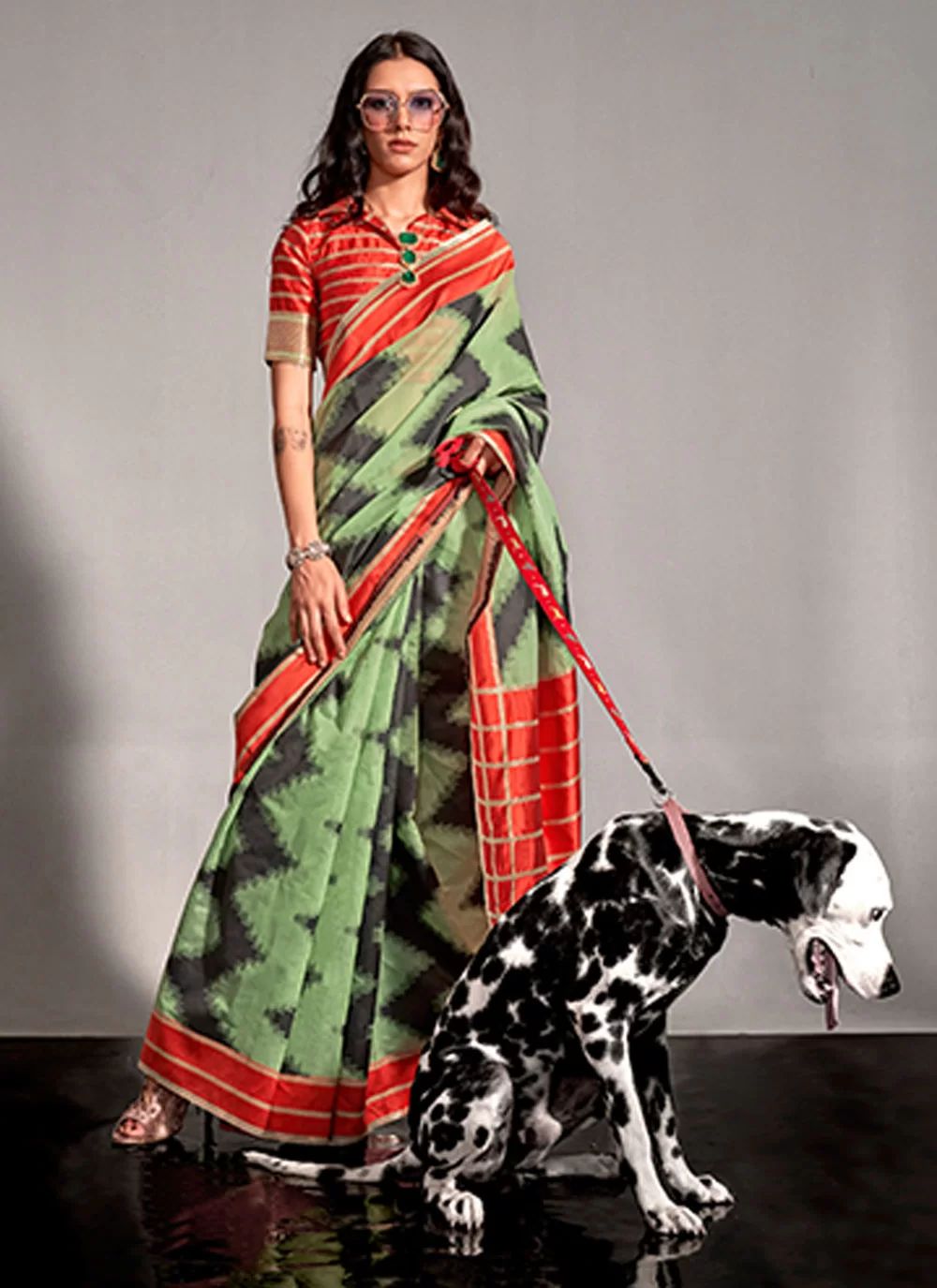 Jade Green Mul Spun Handwoven Silk Saree