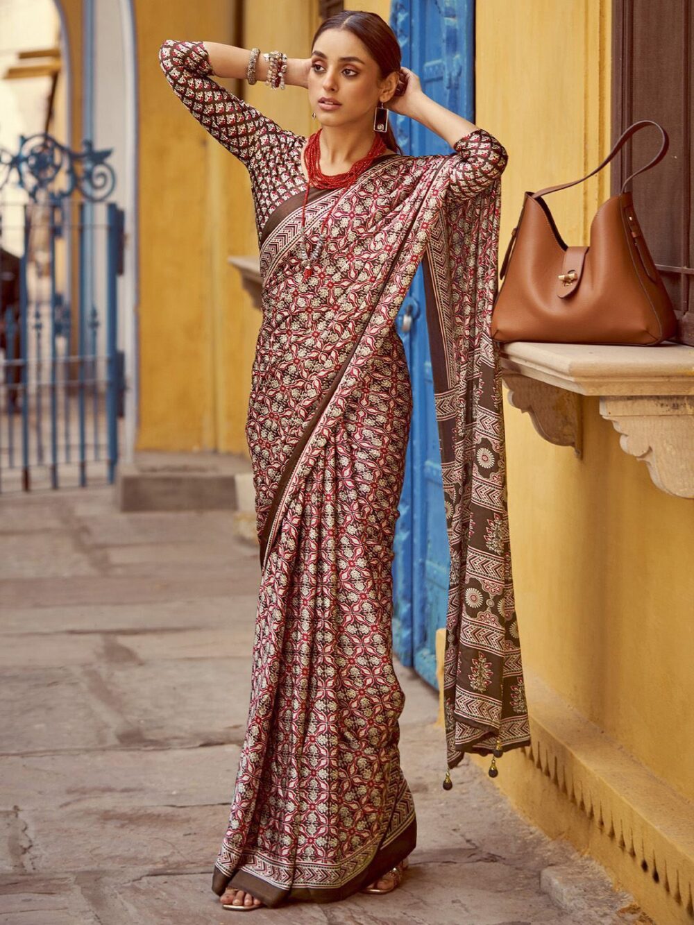 Redwood Satin Saree