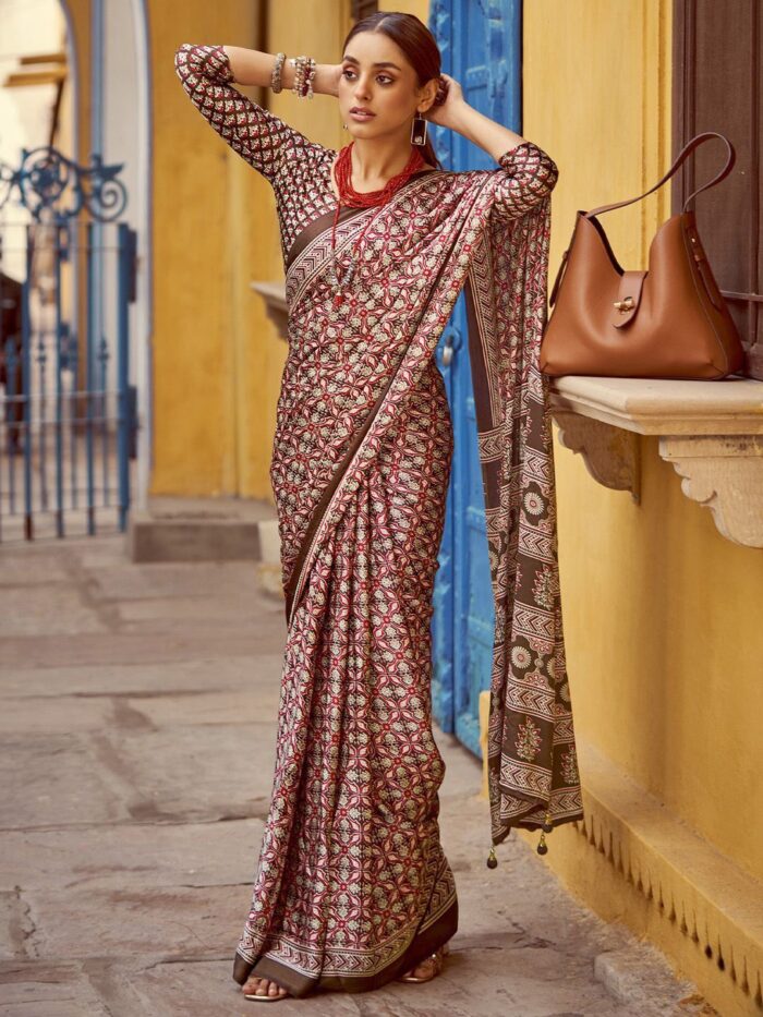Redwood Satin Saree