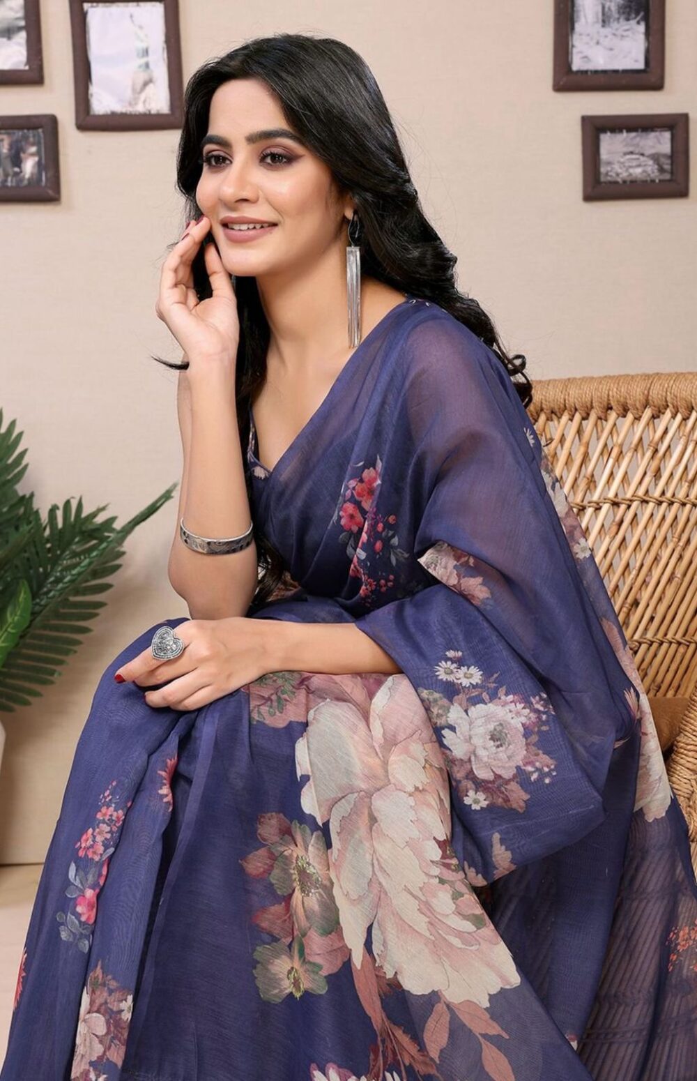 Purple Ready To Wear Saree - Image 4