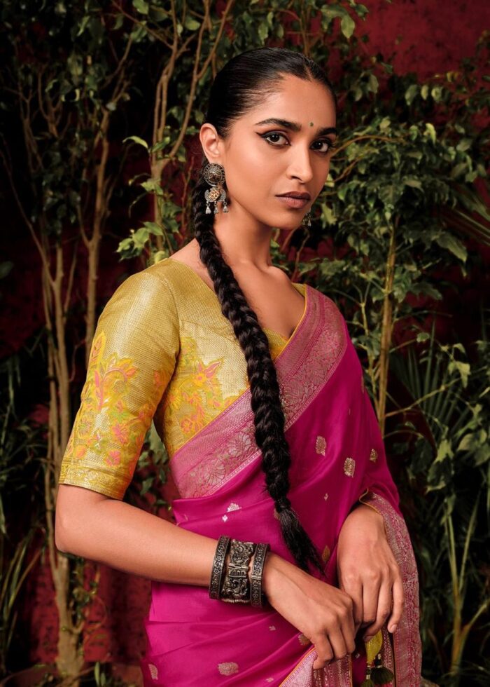 True Rose Viscose Dola Silk Saree