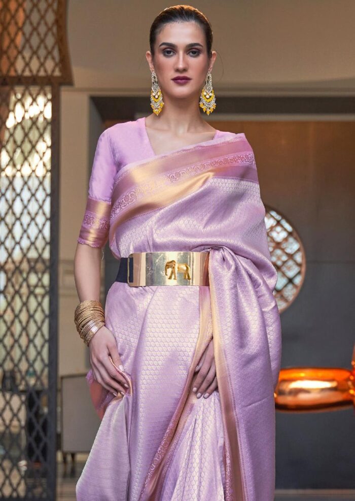 Orchid Handloom Woven Silk Saree