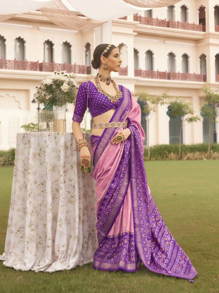 Mauve Patola Print Sigma Silk Saree