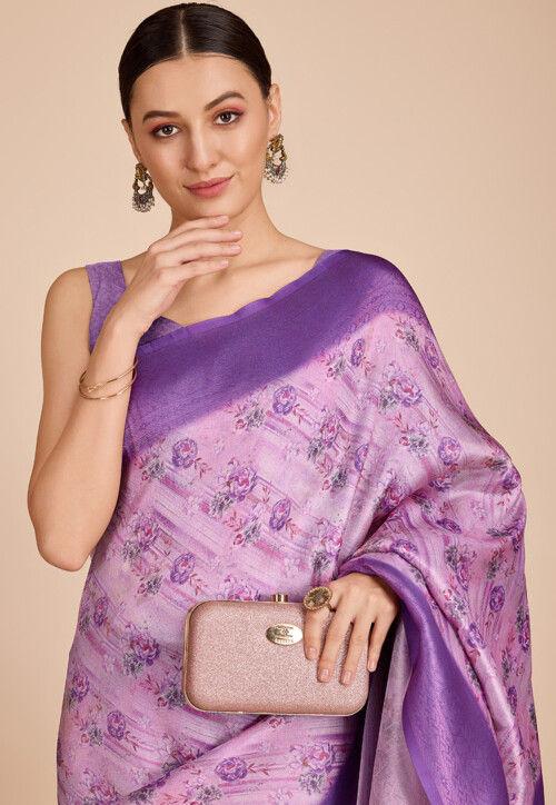 Lilac Ready-to-Wear Art Silk Saree