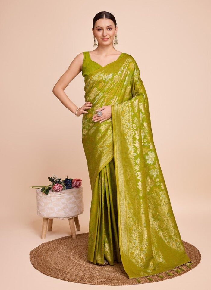 Heena Green Handloom Silk Saree