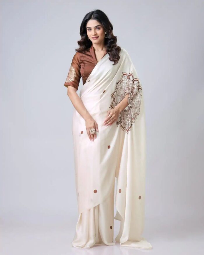 Ready-to-Wear Digital Print Crepe Saree
