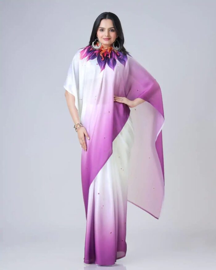 Ready-to-Wear Digital Print Crepe Saree