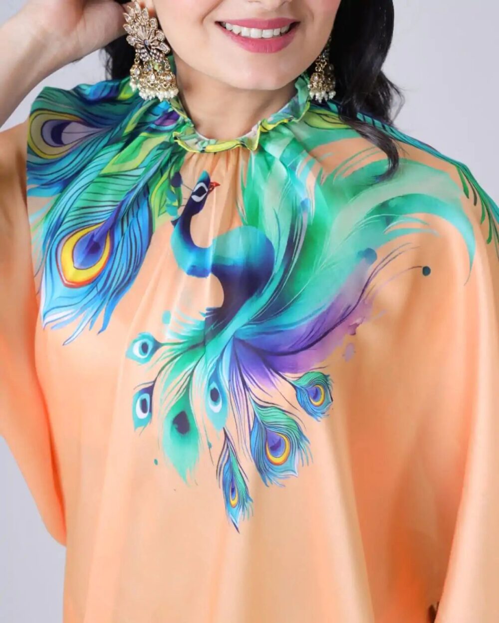 Ready-to-Wear Digital Print Crepe Saree - Image 4