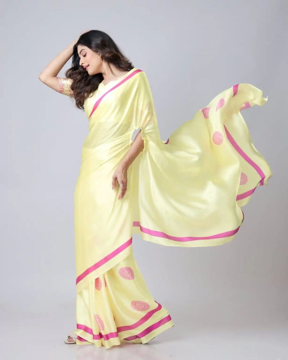 Ready-to-Wear Digital Print Crepe Saree - Image 4