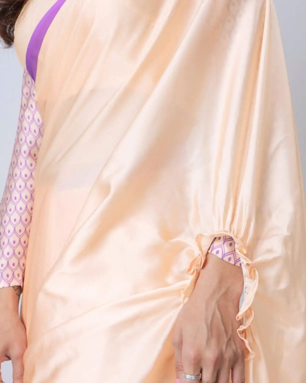 Ready-to-Wear Digital Print Crepe Saree - Image 3