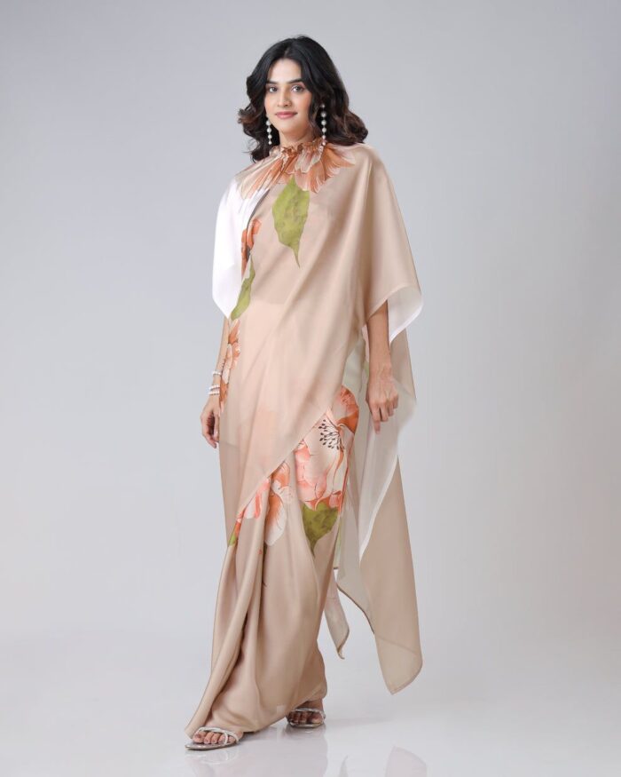 Ready-to-Wear Digital Print Crepe Saree