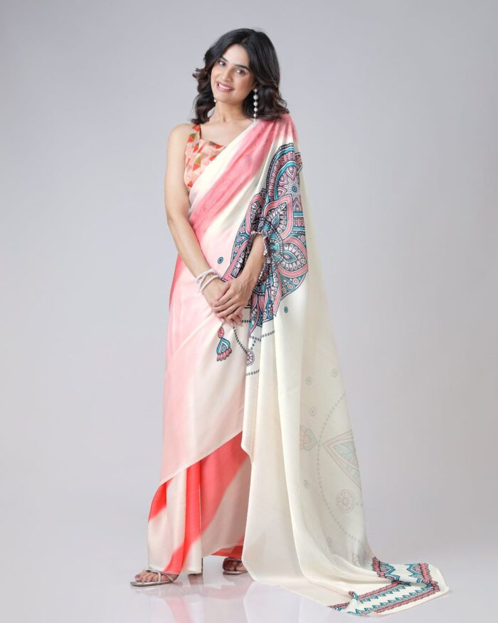 Ready-to-Wear Digital Print Crepe Saree