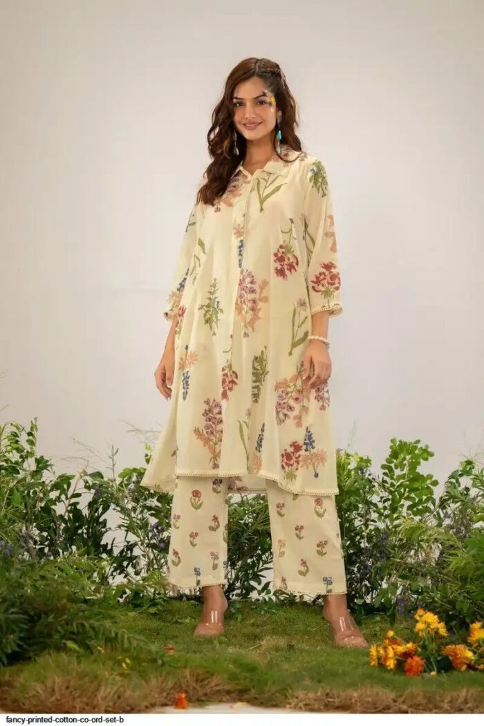Floral Serenity - Cream Kurta-Pant Set