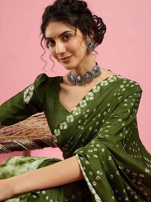 Bandhani Crepe Saree