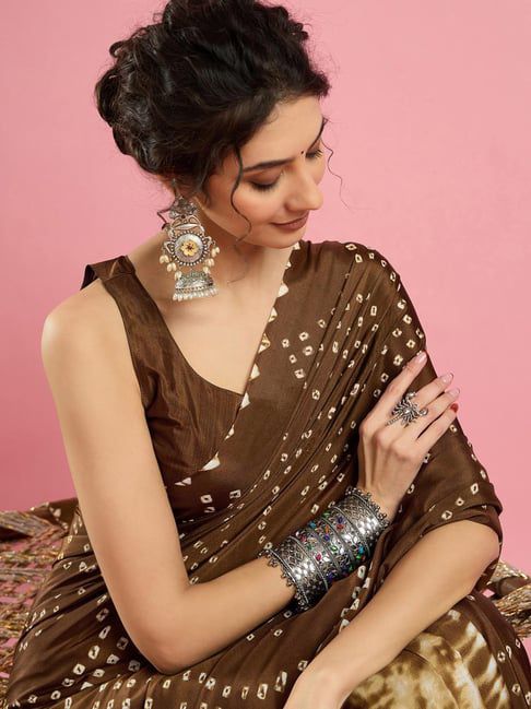 Bandhani Crepe Saree