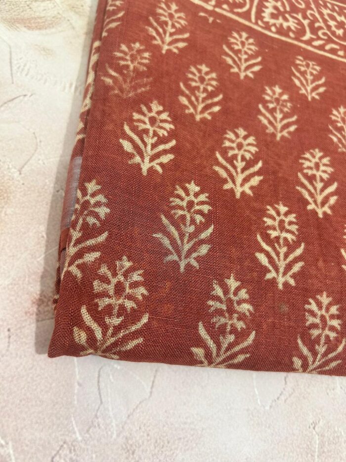 Linen Saree in Bagru Print