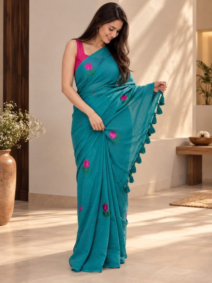 Phool Patti Mul Cotton Saree