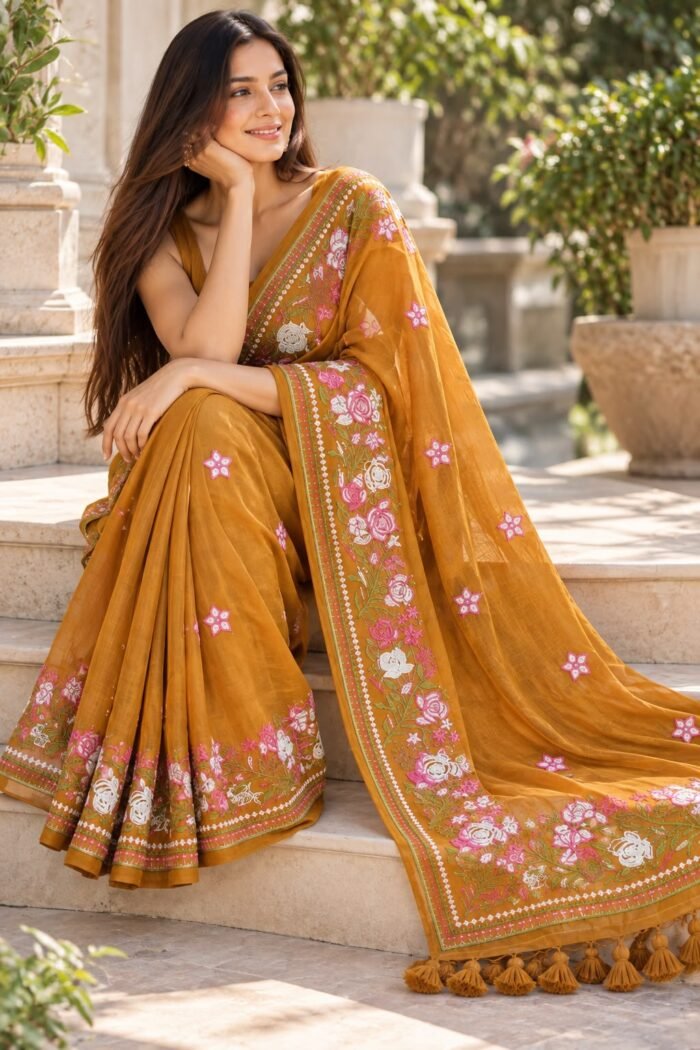 Phool Patti Mul Cotton Saree