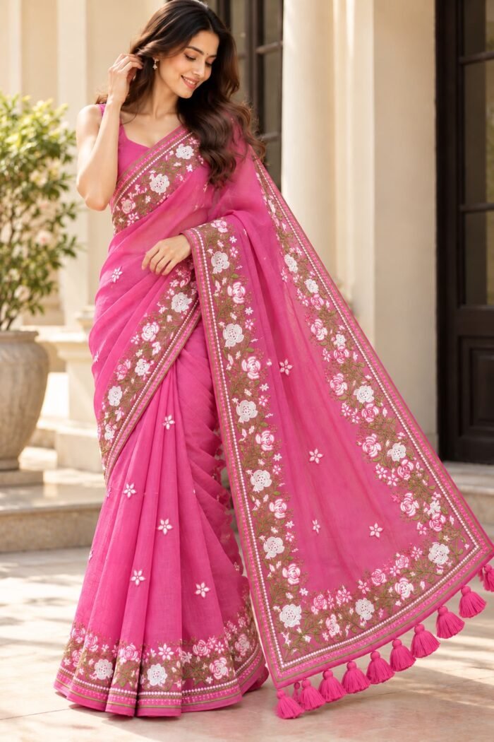 Phool Patti Mul Cotton Saree