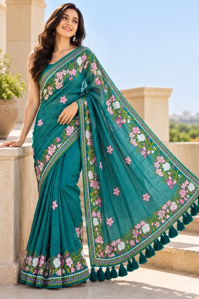 Phool Patti Mul Cotton Saree