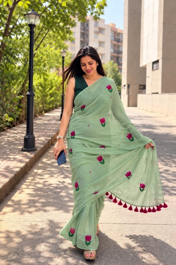 Phool Patti Mul Cotton Saree