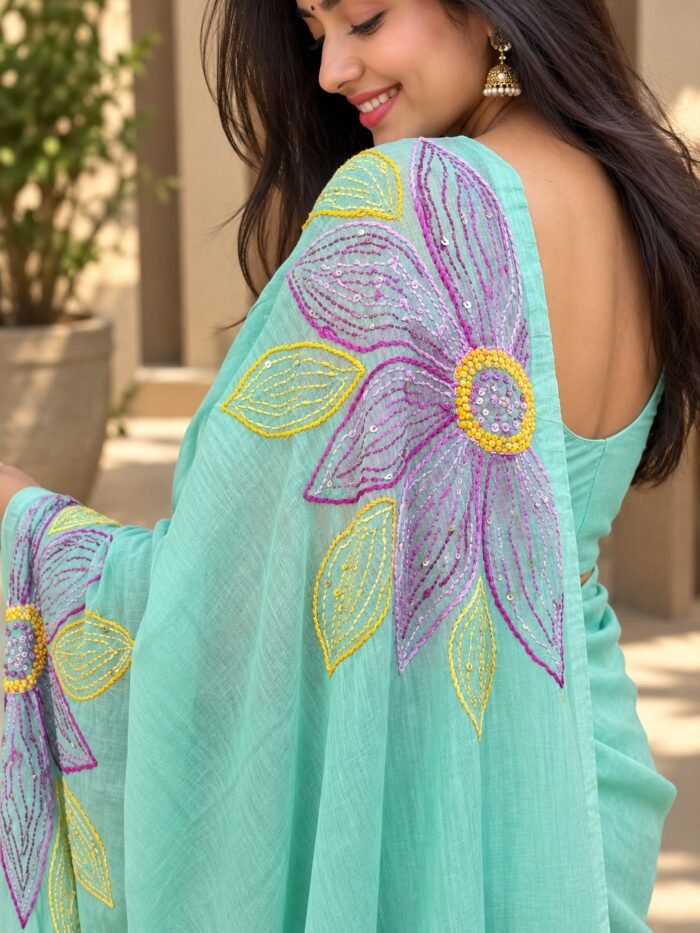 Phool Patti Mul Cotton Saree